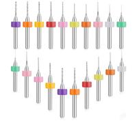 20 Pcs Mini Drill Bit Set, 0.3-1.2mm Shank Tungsten Carbide Micro Drill Bits, Tungsten Steel PCB Print Circuit Board Flute CNC Router Bits Shank for Rough Stone Print Circuit Board Jewelry Engraving