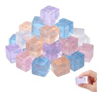 20 PCS Mini Ice Cube Squishy, Stress Relief Desktop Ornament, Four Colour Assortment, Relaxation Decor for Desk and Travel