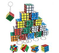 20 Pcs Mini Rubix Cube, 3x3 cm Pocket Puzzles, Mini Rubix Cube Keyrings Set,Mini Puzzles Toys for Social Activities and Travel Entertainment