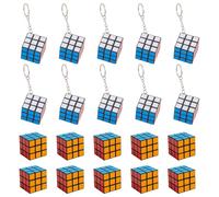 20 Pcs Mini Rubix Cube Magic Puzzle Set, 10 Mini Cubes and 10 Keychain Cubes, 3cm Portable Puzzle Toys for Kids Adults Seniors, Travel Entertainment Classroom Rewards Party Favors