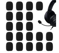 20 Pcs Mini Size Microphone Covers Foam, Microphone Foam Covers, Noise Reduction and Noise Prevention, Easy to Replace, Suitable for Headphone Lavalier Mic (Black)