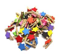 20 Pcs Mini Star Shape Wooden Clips Memo Photo Clips Paper Pegs Decoration Random Color Sturdy And Practical Dexterous and professional