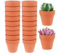 20 Pcs Mini Terracotta Pot Planter - 1.77 Inch Mini Clay Planter with Drainage Holes - Succulent Seeds Nursery Containers for Kids Adult Home Garden Office Desk