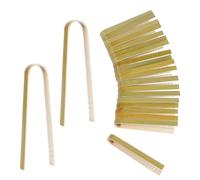 20 Pcs Mini Wooden Tongs - Disposable Cooking Utensils, 4 Inch Bamboo Tongs for Cooking & Serving
