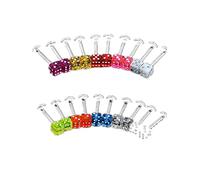 20 Pcs Mixed Cube Dice Lip Ear Studs Rings Tragus Labret Body Piercing Bars Party ClubStrong and Long-Lasting