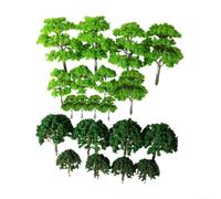 20 Pcs Mixed Model Trees for HO Scale Train Railroad Diorama, Artificial Green Scenery Set with 4/5/7/8/12cm Heights for Layouts, Sand Tables and Architecture