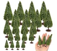 20 Pcs Model Trees, Mixed Scenery Landscape Model Diorama Trees 5.5/6.5/9/10cm Plastic Architecture Fake Tree for DIY Crafts Building Train Railways Natural Green Landscape