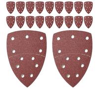 20 PCS Mouse Sander Pads, 60 Grit Sanding Pads, 11-Hole Sanding Sheets Hook and Loop Palm Sander Triangle Sandpaper for Electric Sander