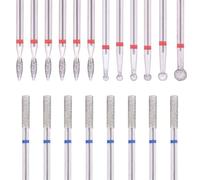 20 PCS Nail Drill Bits Set, 3/32 Inch Diamond Cuticle Nail Drill Bit, Professional Accessories for Remove Cuticle Dead Skin Manicure Pedicure