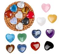 20 Pcs Natural Crystal Heart Healing Stones Gift Set - Reiki Chakra Energy Gems, Valentine's Day Gifts for Women, Small Love Heart Gemstone Presents，chakra gifts for women