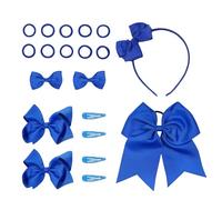 20 Pcs Navy Hair Accessories,Royal Blue Hair Bands Bow Girls School,Bows Clips Accessory Girl Baby Headband Kit,Barrettes Headbands Fascinator Ribbons Versatile Dark Set,for Children's Birthday (Blau)