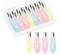 20 Pcs No Crease Hair Clip, No Bend Hair Clips Makeup Seamless Hair Clip Clamps Hairdressing Hairpins Creaseless Pin Clips with Storage Box for Girl Woman Makeup Bangs Hair Styling