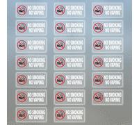 20 PCS No Smoking or Vaping Signs Vinyl Self-Adhesive 10 × 5 CM Waterproof Warning No Smoking Stickers for Vehicles Office Windows Doors
