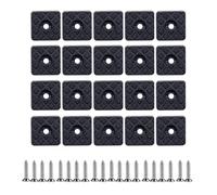 20 Pcs Non-Slip Rubber Feet,Rubber Furniture Pads,23mm Square Rubber Chair Leg Floor Protectors with Screws,Non Slip Non Scratch Pads for Garden Furniture Chairs,Wood Floor Protector Pads(Black)
