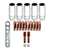 20 Pcs Nozzles Contact Tips Set, MIG Welding Shroud Kit High Durability Metal Components Fit for MB-25AK MIG/MAG Welding Torch