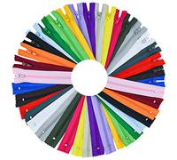 20 Pcs Nylon Coil Zippers Sewing Zippers for Tailor Sewing in 20 Assorted Colors Colorful Crafts Bulk Zipper Supplies Mixed Color Invisible Zippers for Bags Garment Craft DIY Accessories (12 Inches)
