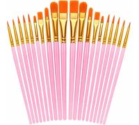 20 PCS Nylon Hair Paint Brushes Set, Art Painting Flat Brush, Face Nail Art, Kids Paint Brusches with Watercolor Oil Acrylics for Decorations, Models, Figurines - Deep Blue