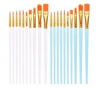 20 Pcs Nylon Paint Brushes Set, Artist Paint Brushes for Acrylic Painting Oil Watercolor Gouache Face Body Fabric Leather Model Paintbrushes for Children and Adults - Sky Blue & White