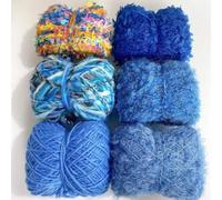 20 Pcs of 2-Yard Original Art Yarns - for DIY Art Yarns for Jewelry Making, Junk Magazines, Knitting, Crafts, Textile Decorative, Tassels, Vintage Yarn Card Making (Lake Blue)