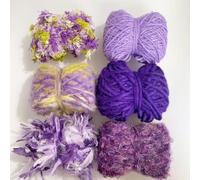 20 Pcs of 2-Yard Original Art Yarns - for DIY Art Yarns for Jewelry Making, Junk Magazines, Knitting, Crafts, Textile Decorative, Tassels, Vintage Yarn Card Making (Violet)