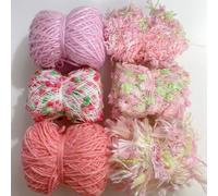 20 Pcs of 2-Yard Original Art Yarns - for DIY Art Yarns for Jewelry Making, Junk Magazines, Knitting, Crafts, Textile Decorative, Tassels, Vintage Yarn Card Making (Rouge Powder)