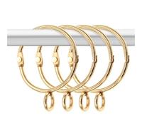 20 Pcs Openable Gold Curtain Rings Open And Close Metal Rustproof Drapery Loops With Eyelet For Hook Pins (1.5 Inch)