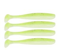 20 PCS Paddle Tail Swimbaits Green Worm Grub Soft Fishing Lure Bait Silicone ?Bass Trout?Lure
