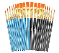 20 Pcs Paint Brush Set for Acrylic Painting, Watercolor, Miniature Detailing, and Rock Painting