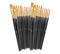 20 Pcs Paint Brush Set, Small Paint Brushes, Nylon Professional Artist Paint-Brushes for Acrylic Painting, Oil-Painting, Watercolor Painting, Face-Painting, Artists, Adults,Kids,Different Sizes(Black)