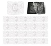 20 Pcs Paints Pan Liner Transparent, Disposable Paint Tray Liners, Elastic Painting Trays Liner Roller for Professional, DIY Wall Painting