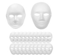20 Pcs Paper Mache Masks, Blank Masks to Decorate, White Paintable Full Face Masks for Adults, Plain Masquerade Masks for Cosplay Halloween Carnival Mardi Gras Christmas Party, 10 Men+10 Women