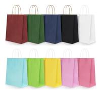 20 Pcs Paper Party Bags with Twist Handles, 120 GSM Kraft Small Gift Bags Colourful Paper Gift Bags for Kids Adults Party Favor Birthdays Sweet Christmas Baby Showers Weddings Retail (21x8x15cm)