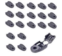 20 Pcs Paracord End Caps Zipper Pull Cord Ends Elastic Shock Bungee Rope Drawstrings Locks Replacement Plastic Stopper Clips for Running Shoes DIY Black Clips Sportswear Boots Purses Caps etc