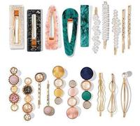 20 PCS Pearl Acrylic Resin Fashion Hair Clips Set, Cute Hair Barrettes Bobby Pins, Boho Fancy Hairpin Accessories Headwear Styling Tools, Gifts for Women,Ladies and Girls Headwear Styling Tools Hair