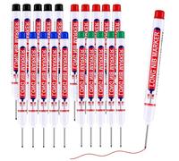 20 pcs Permanent Marker pens Black Long Nib Marker Pen with Metal Wall Sockets Permanent Waterproof Carpenter Marking Tool, Quick Drying Suitable for Hard to Reach Areas 20mm Extra Long Nib Nose