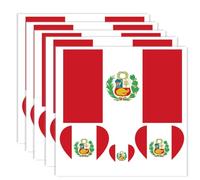 20 PCS Peru Flag Tattoo,Peruvian Banner Tattoos Decoration Decal, Rectangle Heart Waterproof Sticker for Party Parade