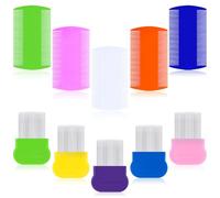 20 Pcs Pet Flea Combs 5 Double Sided and 5 Metal Dog Comb, Massage Dog Flea Combs, Plastic Flea Comb for Humans Pets (Colorful)