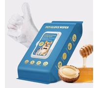 20 PCS Pet Glove Wipe, Cleaning Glove for Dog and Cat, Fur Face, Ear, Eye, Paws Cleaning Wipes, Pet Wash Free Gloves, Cleaning Grooming Wipes for Daily Care and Traveling, No Rinse, Gentle, Thickened