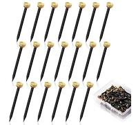 20 Pcs Picture Hanging Nails Picture Hooks for Hard Wall Picture Hanging Tool for Pictures Wall Art Canvas Frames Mirror Brass Head Hanging Nails Brass Hooks with Plastic Storage Box