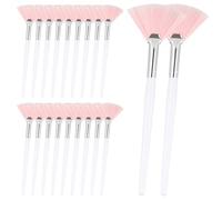 20 Pcs Pink Facial Fan Brushes Soft Mask Applicator Brush Set Esthetician Makeup Beauty Tool for Mud, Cream, Glycolic Peel, Chemical Peels