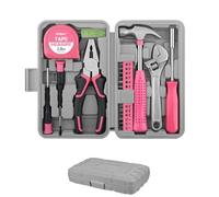 20 PCS Pink Tool Kit for Women Ladies, Home Small Tools Kit with Storage Box, DIY Hand Tools for Daily Repairs Maintenace Portable Tool Box Set for Maintenance at Home, Office, School, and Garage