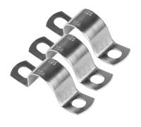 20 Pcs Pipe Strap Clamps, Ø 1 Inch 2 Hole Conduit Clips, Heavy Duty Metal U Brackets, Stainless Steel Pipe Clips, Saddle Hose Clamps for Gas Water Pipes Mounting Brackets(25mm)