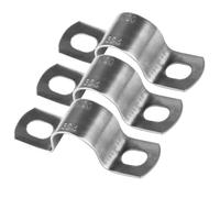 20 Pcs Pipe Strap Clamps, Ø 3/4 Inch 2 Hole Conduit Clips, Heavy Duty Metal U Brackets, Stainless Steel Pipe Clips, Saddle Hose Clamps for Gas Water Pipes Mounting Brackets(20mm)
