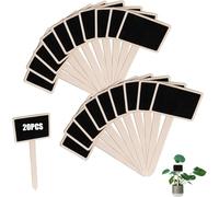 20 Pcs Plant Labels Set, Mini Wooden Plant Labels, Garden Chalkboard Plants Markers T-Type Sign Tags Flowers Plants Tag, for Outdoor Indoor Nursery Flowers Vegetables Potted Garden Decoration Tools