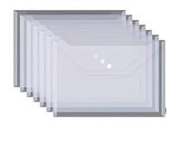 20 Pcs Plastic Envelope, Transparent Reusable Waterproof Folder with Buttons for Schools and Offices
