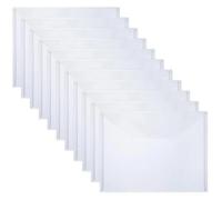 20 PCS Plastic Folders for Document, A4 Size Envelopes with Snap Closure, Clear File Bags for Office(White)