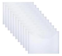 20 PCS Plastic Folders for Document, A4 Size Envelopes with Snap Closure, Clear File Bags School Office for Office(White)
