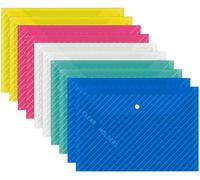 20 PCS Plastic Folders for Document, A4 Size Envelopes with Snap Closure, Clear File Bags School Office(Mixed)