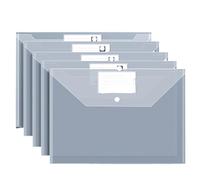 20 PCS Plastic Folders for Document, A4 Size Envelopes with Snap Closure, Clear File Bags School Office for Office(White Thick)