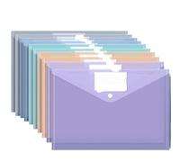 20 PCS Plastic Folders for Document, A4 Size Envelopes with Snap Closure, Clear File Bags School Office for Office(Mixed Thick)